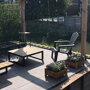 Planter hardhout vierkant in de tuin